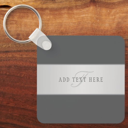 Elegante naam en monogram belettering (of andere t sleutelhanger (Voorkant)