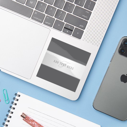 Elegante naam en monogram belettering (of andere t sticker (Laptop met iPhone)