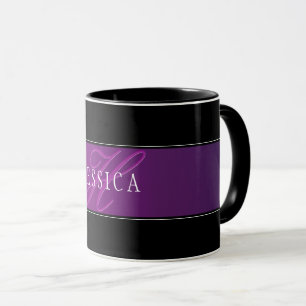 Elegante naam & geïnitialiseerd monogram mok