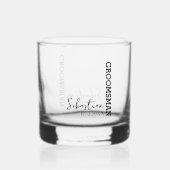 Elegante naam gepersonaliseerde bruiloft groomsman whisky glas (Achterkant)