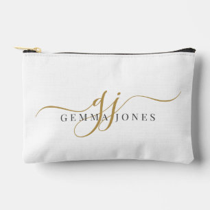 Elegante naam monogram in goud schrift etui