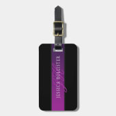 Elegante naam & Monogrammed Initiaal/s Bagagelabel (Voorkant verticaal)