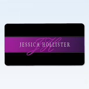 Elegante naam & Monogrammed Initiaal/s Etiket