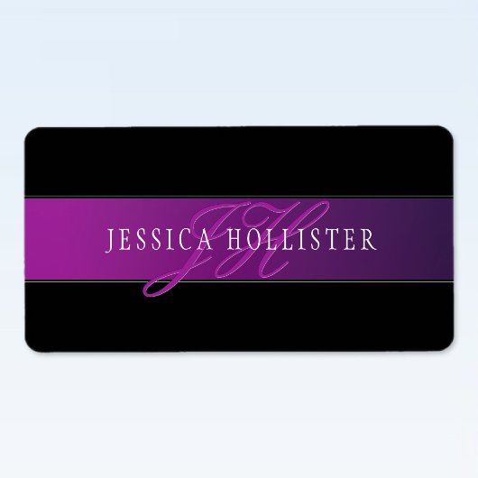 Elegante naam & Monogrammed Initiaal/s Etiket