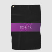 Elegante naam & Monogrammed Initiaal/s Golfhanddoek (Voorkant)