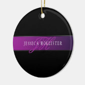 Elegante naam & Monogrammed Initiaal/s Keramisch Ornament (Links)