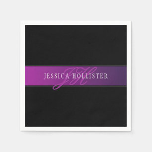 Elegante naam & Monogrammed Initiaal/s Servet