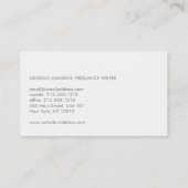 ELEGANTE NAAM op WHITE Designer Visitekaartje (Achterkant)