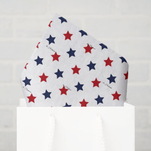 Elegante naam patriottisch tissuepapier rood blauw