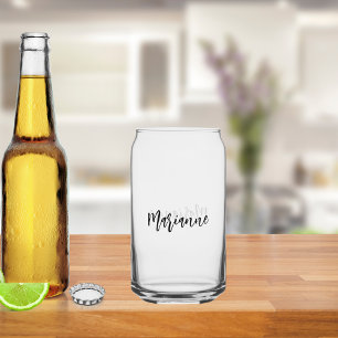 Elegante naamlettertype blikvorm glas