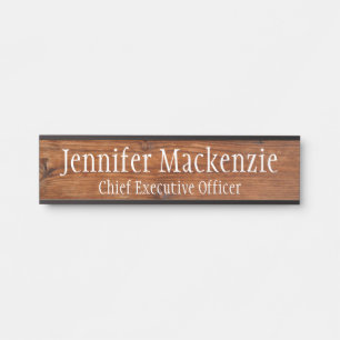 Elegante naamplaat houtnerf rustieke deur bord