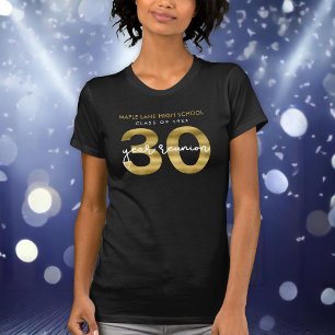 Elegante Nagemaakte Gouden 30 Jaar Reünie Klassika T-shirt