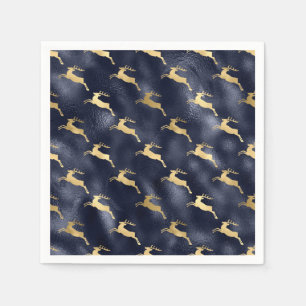 Elegante namaak gouden hert blauw namaak folie Ker Servet