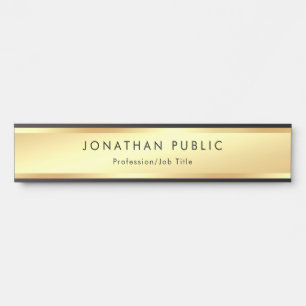 Elegante namaak gouden moderne professionele sjabl deurbordje