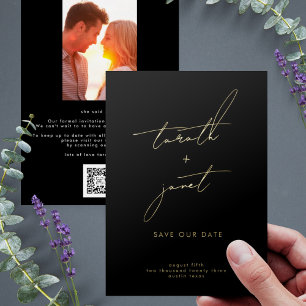 ELEGANTE NAMEN Foto Aangepast om onze datum op t Folie Uitnodiging