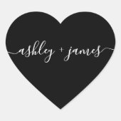 Elegante namen zwarte trouw envelop zegel (Voorkant)