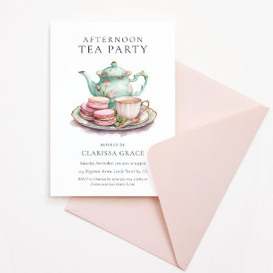 Elegante namiddag thee party kaart