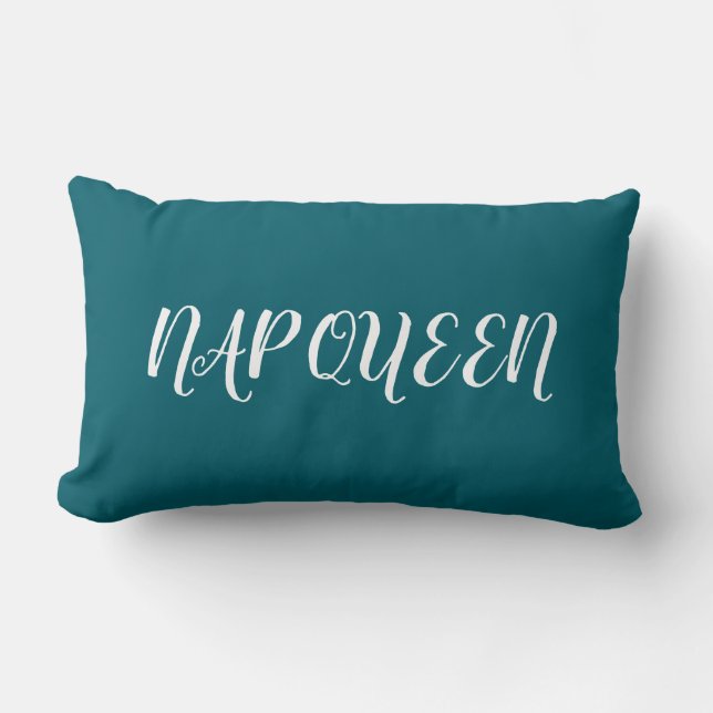 Elegante Nap Queen Script Teal Sierkussen  Kussen (Voorkant)