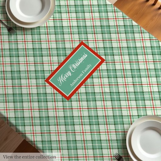 Élégante nappe à carreaux avec nom personnalisé po