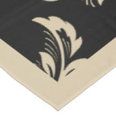 Elégante nappe beige et noire damassée (Angle)