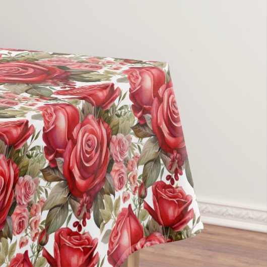 Élégante nappe de roses rouges (In Situ)