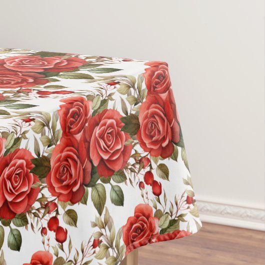 Élégante nappe de roses rouges (In Situ)