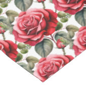 Élégante nappe de roses rouges (Angle)