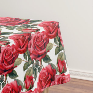 Élégante nappe de roses rouges