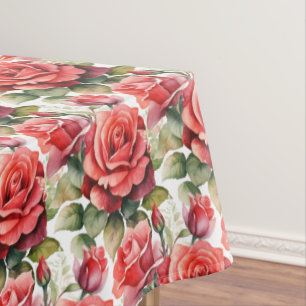 Élégante nappe de roses rouges