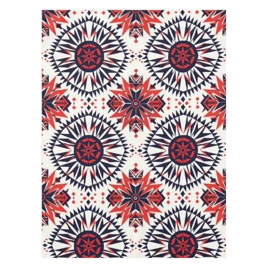 Élégante nappe en coton Cyan "Cosmic Interlock" (Devant)