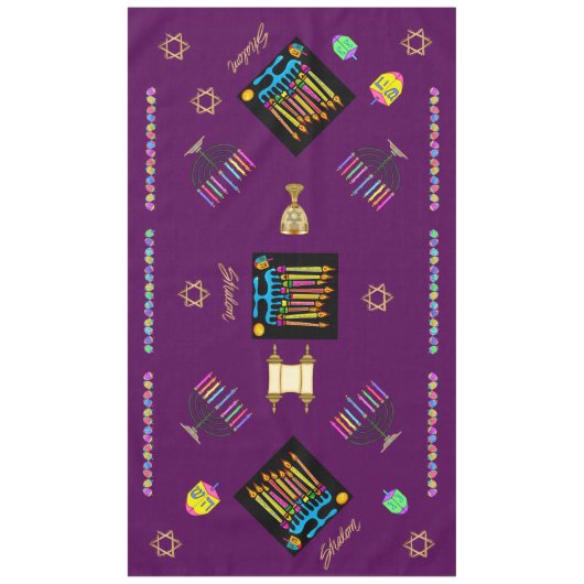 Élégante nappe Hanoukka Chanukah (Devant)