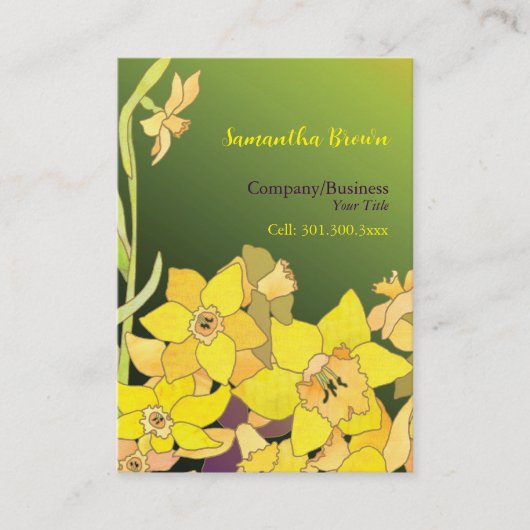 Elegante narcissen heup Mode Visitekaartje (Voorkant)