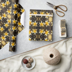 Elegante narcissen met gouden accenten, Pasen Cadeaupapier