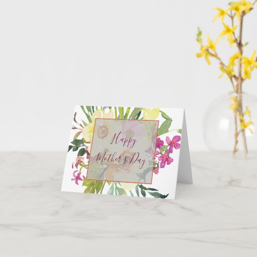 Elegante narcissen Moederdag Kaart (Gele Bloem)