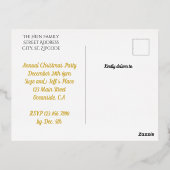 Élégante Nativité Gold Noël Fête Invitation (Verso)