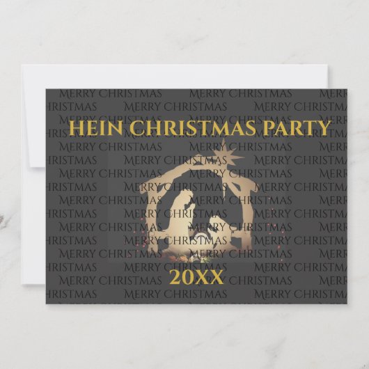 Elegante Nativity Gold kerstfeest uitnodiging (Voorkant)