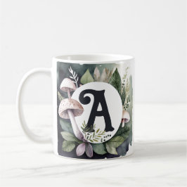 Elegante Natuur Paddestoel Kies uw Initiaal Koffiemok