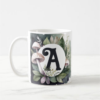 Elegante Natuur Paddestoel Kies uw Initiaal Koffiemok