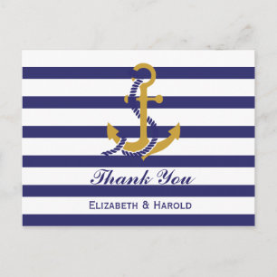 Elegante Nautilus Huwelijks Dankjewel Briefkaart