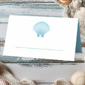 Elegante nautische blauwe shell strand bruiloft