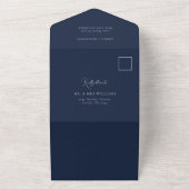 Elegante nautische botanische kam monogram bruilof all in one uitnodiging (Buitenkant)