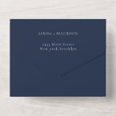 Elegante nautische botanische kam monogram bruilof all in one uitnodiging (Achterkant)