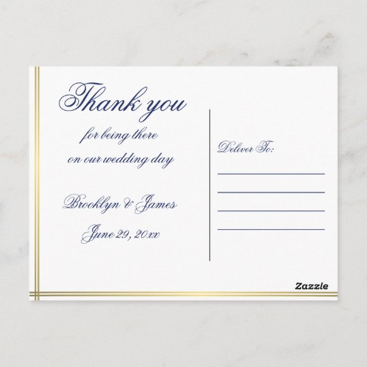 Elegante nautische bruiloft dank u Briefkaarten (Achterkant)