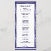 Elegante nautische bruiloft Navy Stripes Program K Programma (Achterkant)