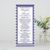 Elegante nautische bruiloft Navy Stripes Program K Programma (Staand voorkant)