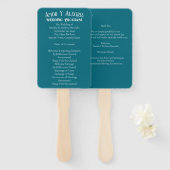 Elegante nautische gestreepte bruiloft - marinebla handwaaier (Voorkant en achterkant)