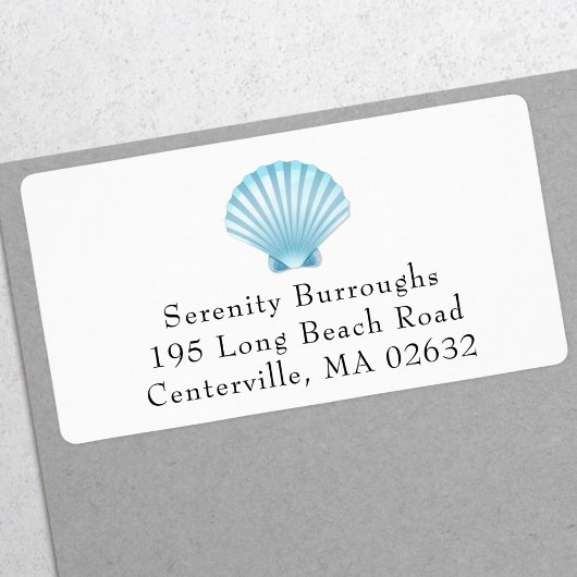 Elegante nautische Shell Blue Beach bruiloft Etiket