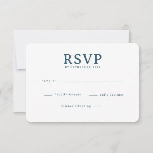 Elegante Navy-antwoordkaart RSVP Kaartje