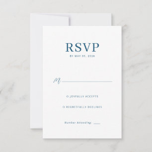 Elegante Navy-antwoordkaart RSVP Kaartje