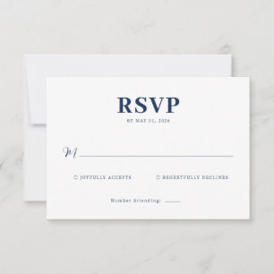Elegante Navy-antwoordkaart RSVP Kaartje